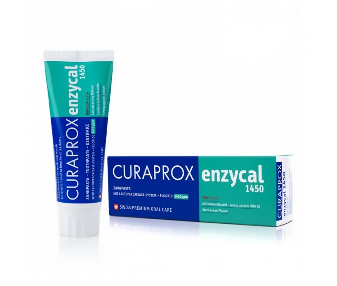Зубна паста ферментна з фтором Curaprox Enzycal 1450, 75 мл