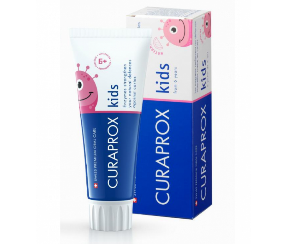 Дитяча зубна паста (від 6 років) з фтором Curaprox Kids зі смаком кавуна, 60 мл