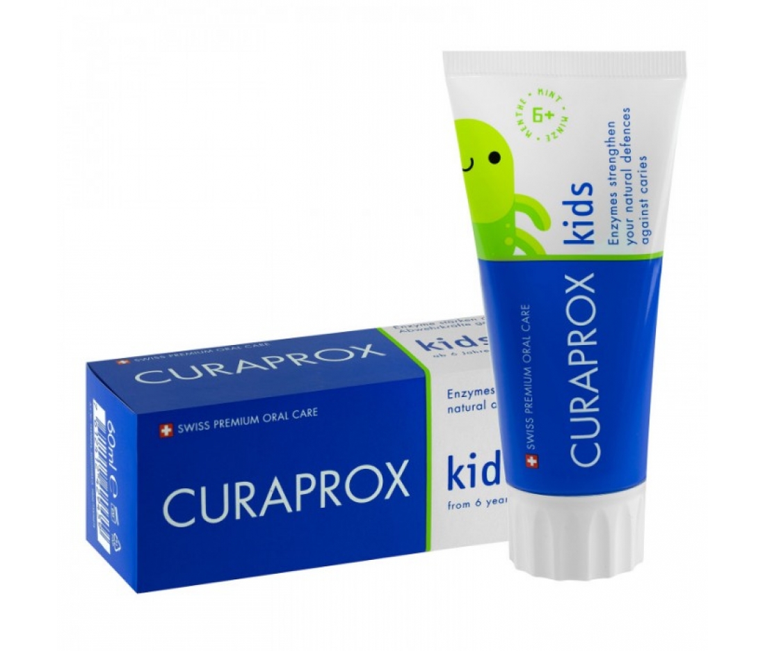 Дитяча зубна паста (від 6 років) з фтором Curaprox Kids зі смаком м'яти, 60 мл