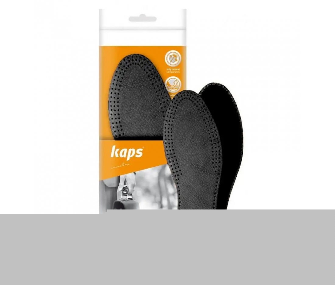 Кожаные стельки для обуви Kaps Leather Carbon Black