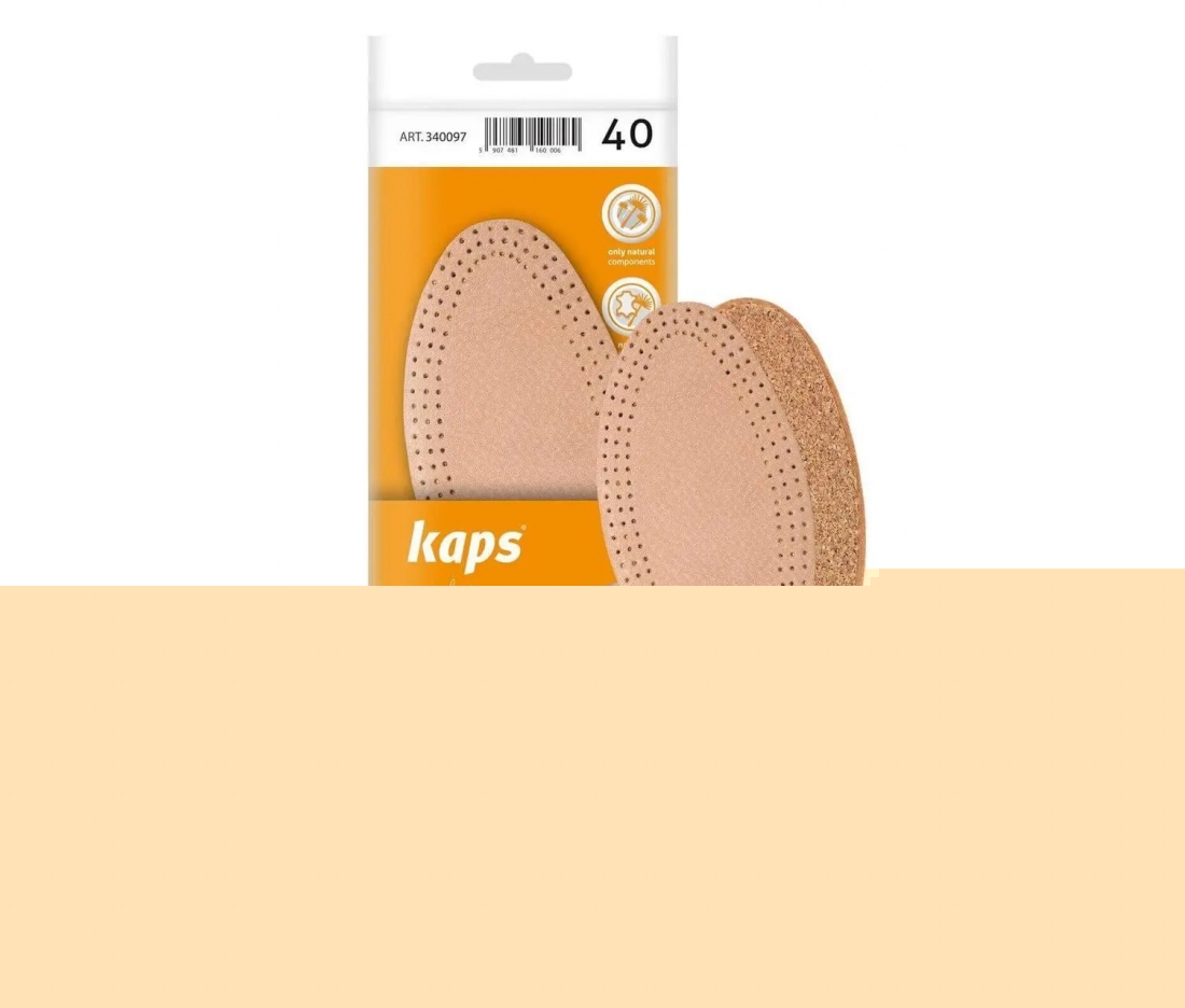Кожаные стельки с пробковым деревом Kaps Leather Cork
