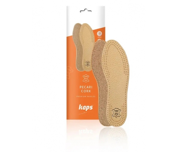 Кожаные стельки с пробковым деревом Kaps Pecari Cork