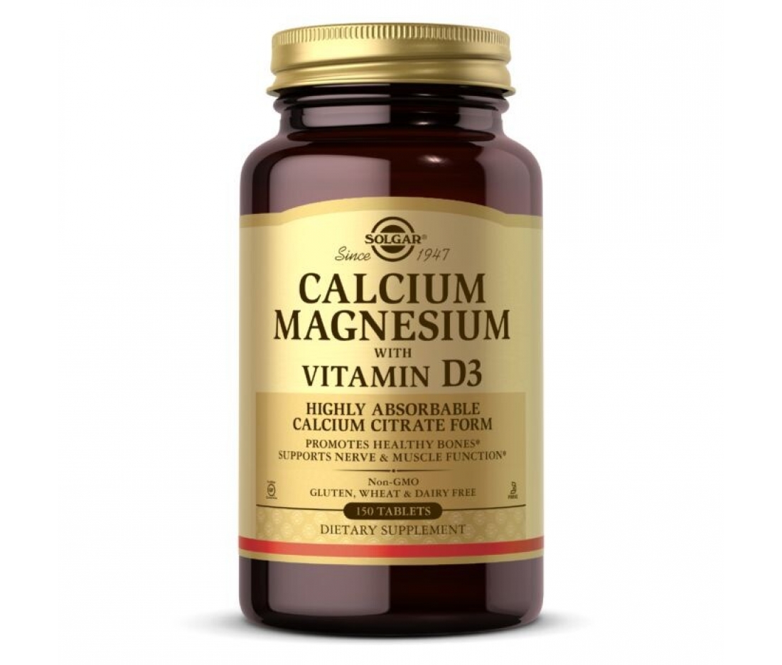 Кальцій та магній з вітаміном D3, Solgar Calcium Magnesium D3 (150 таблеток)