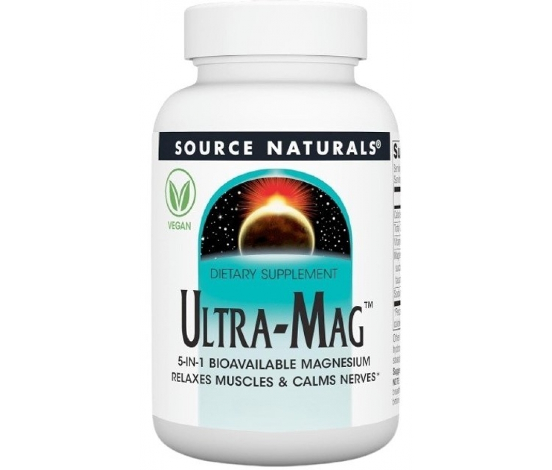 Магній комплексний з Вітаміном В6 Source Naturals Ultra-Mag (30 таблеток)