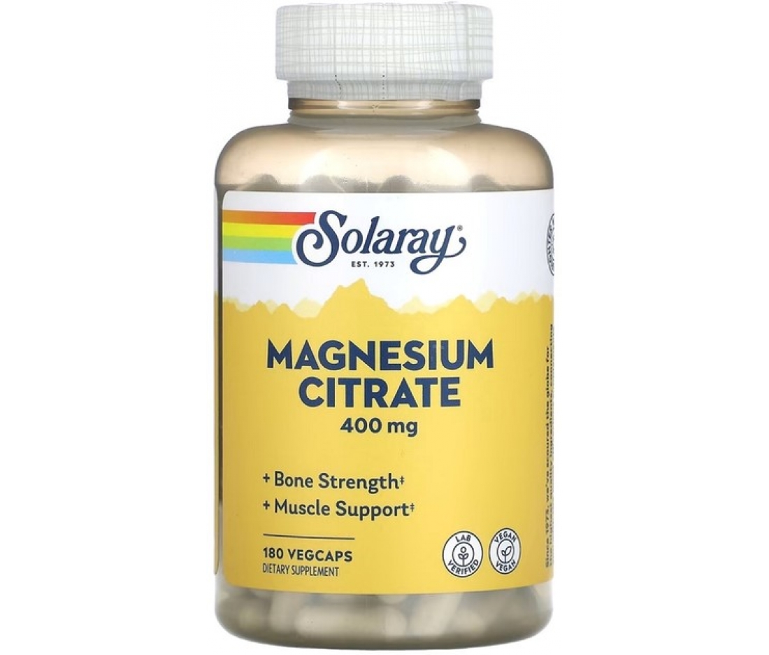 Магній цитрат у капсулах Magnesium Citrate 400 mg Solaray (180 капсул)