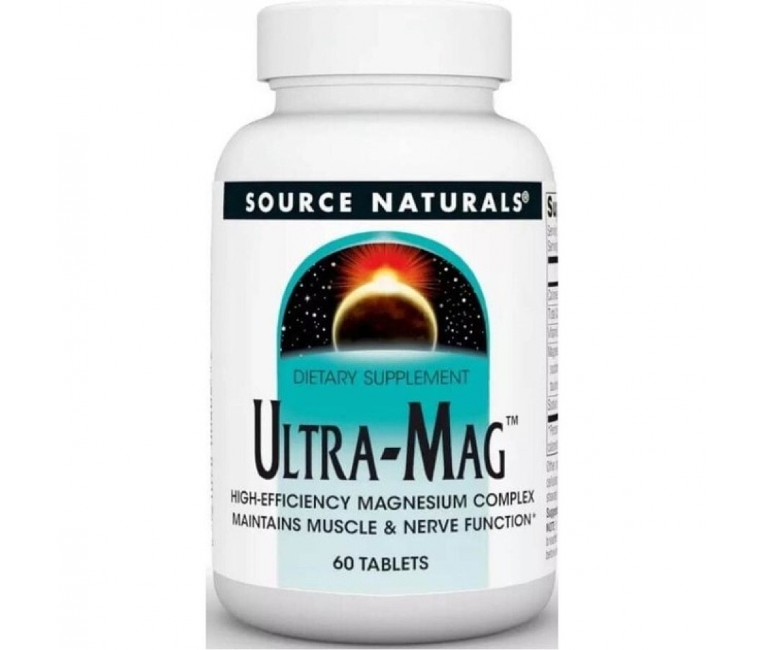 Магній комплексний з Вітаміном В6 Source Naturals Ultra-Mag (60 таблеток)