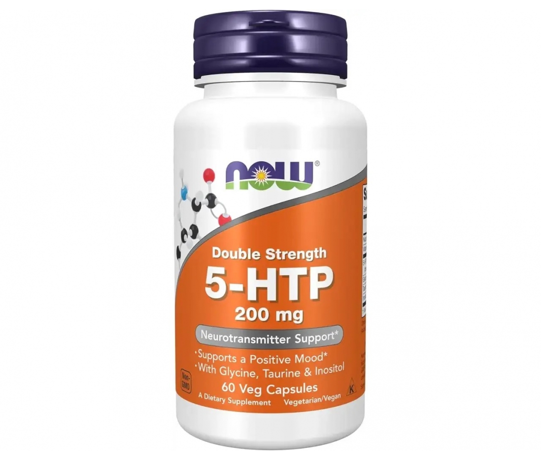 Дієтична добавка 5-HTP (5-гідрокситриптофан), 200 mg NOW Foods  (60 капсул)