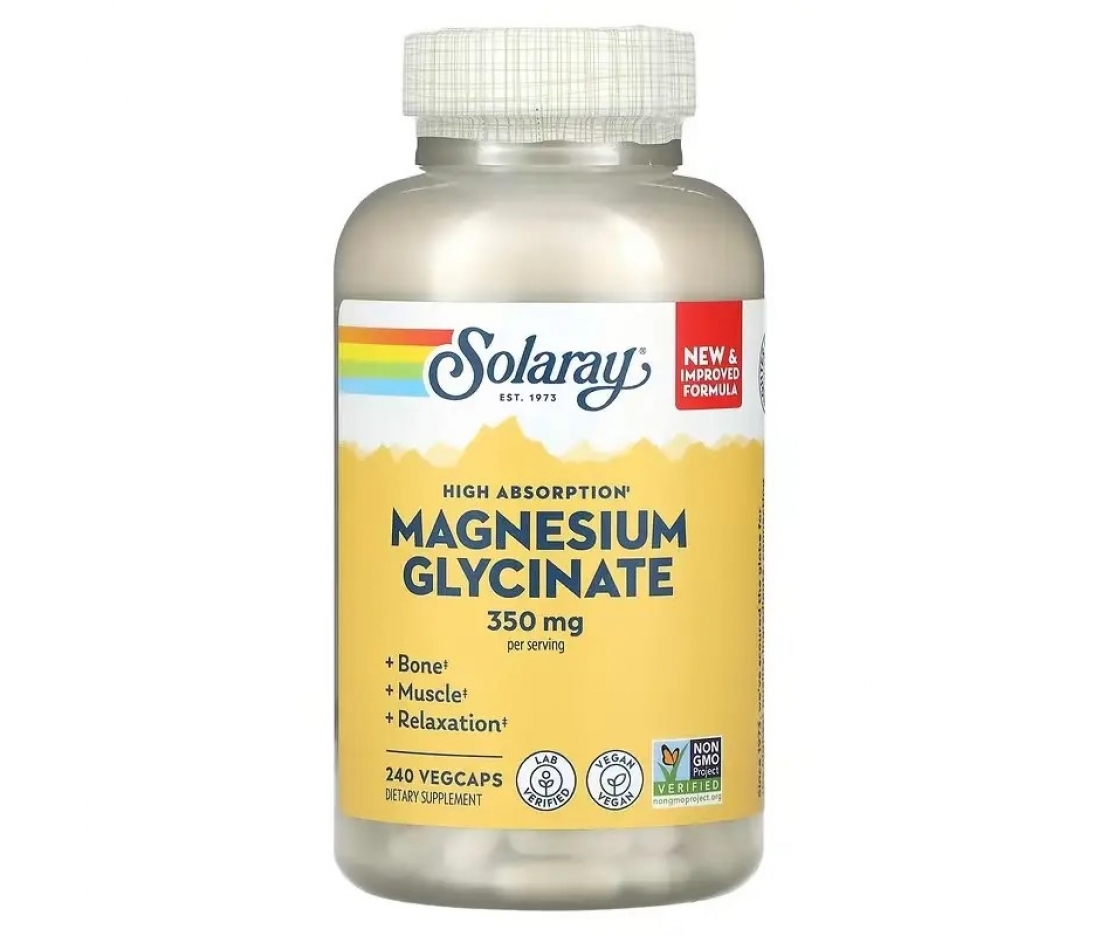 Магній гліцинат Solaray Magnesium Glycinate 350 mg (240 капсул)
