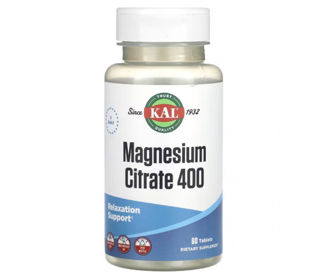 Магній Цитрат Magnesium Citrate 400 mg KAL (60 таблеток)
