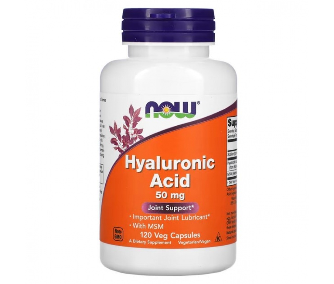 Гіалуронова кислота Now Foods Hyaluronic Acid 50 mg (120 капсул)