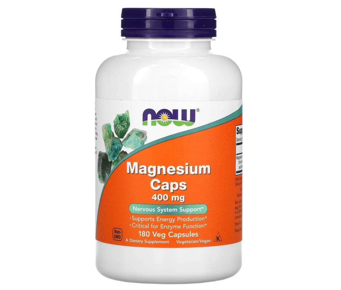 Магній у капсулах Magnesium Caps 400 mg Now Foods (180 капсул)