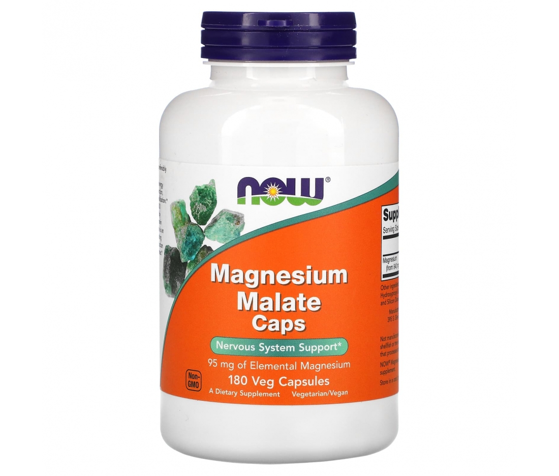 Магній малат Now Foods Magnesium Malate Caps (180 капсул)