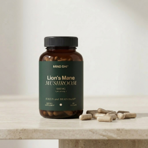 Гриб Їжовик гребінчастий для когнітивного здоров'я Mind Shi Lion's Mane Mushroom 1000 mg 60 капсул