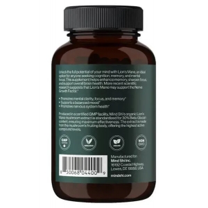 Гриб Їжовик гребінчастий для когнітивного здоров'я Mind Shi Lion's Mane Mushroom 1000 mg 60 капсул