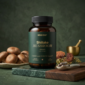 Гриб Шиїтаке для імунітету Mind Shi Shiitake Mushroom 1000 mg 60 капсул