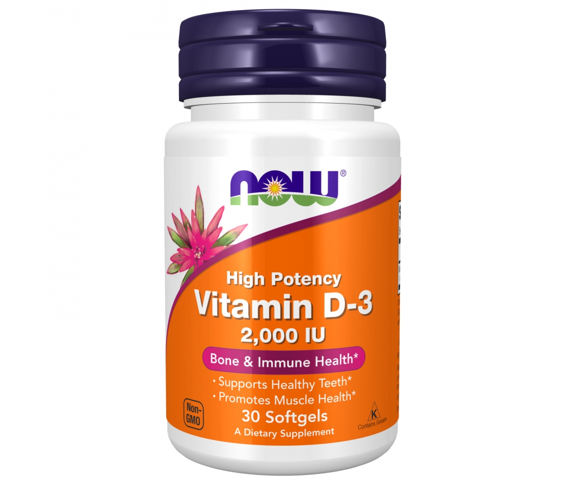 Вітамін D3 для здоров'я кісток, Now Foods Vitamin D-3 2000 IU 50 мкг (30 капсул)