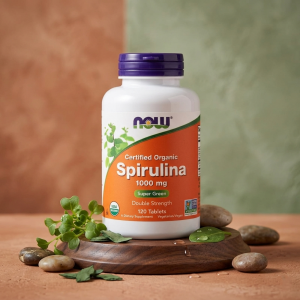 Спіруліна органічна біодобавка Now Foods Spirulina 1000 mg 120 таблеток