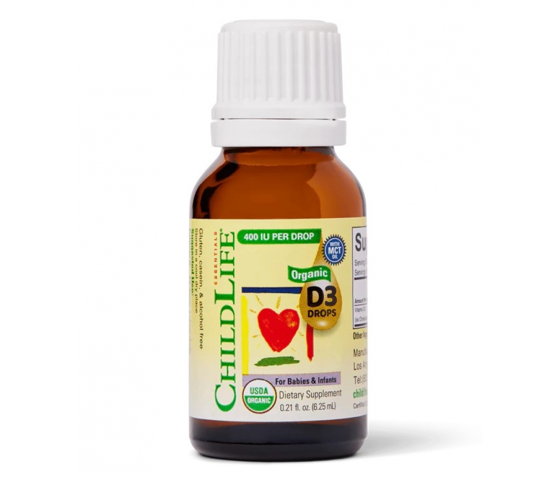 Органічний вітамін D3 для дітей та немовлят, у краплях (6,25 мл) Organic Vitamin D3 Drops Childlife