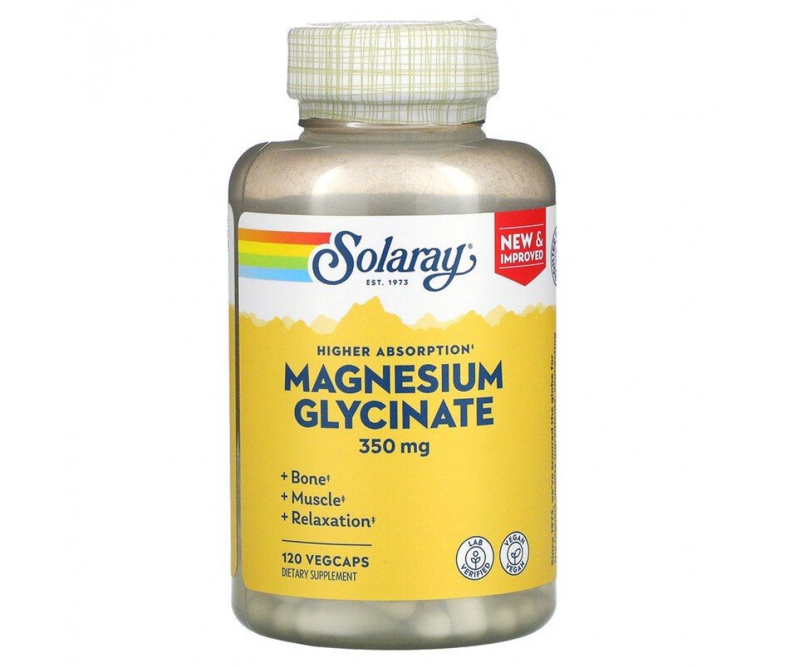 Магній гліцинат Solaray Magnesium Glycinate 350 mg (120 капсул)