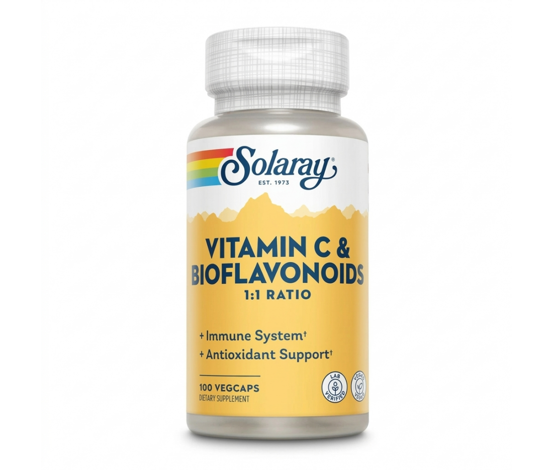 Вітамін С та біофлавоноїди Solaray Vitamin C & Bioflavonoids 1:1 500 mg, 100 капсул