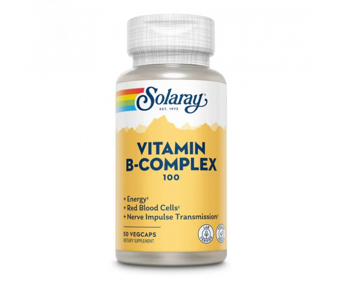 Комплекс вітамінів групи B, Vitamin B-Complex 100 Solaray (50 капсул)
